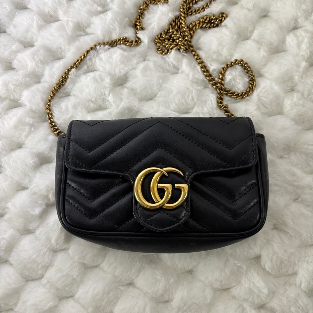 Black Gucci Marmont Super Mini Bag